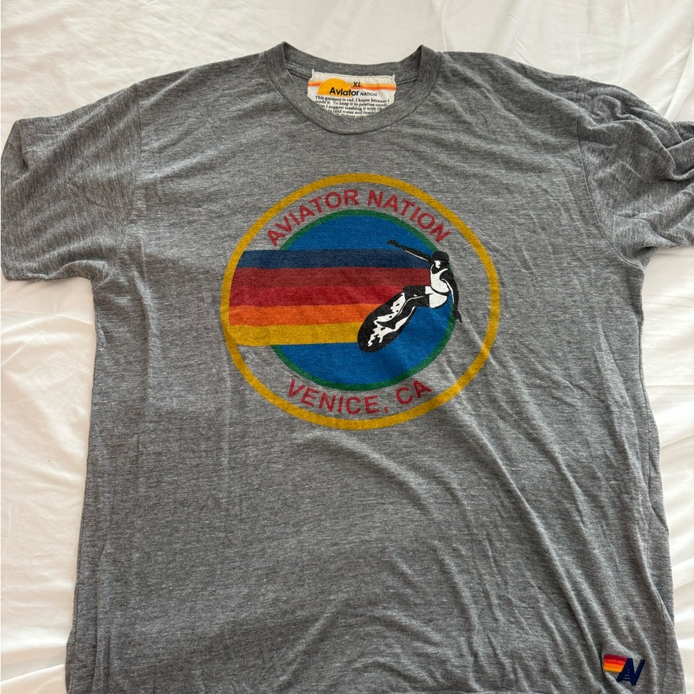 Aviator Nation Gray Graphic T-Shirt